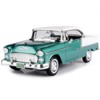 1955 Chevrolet Bel Air Hard Top Green Metallic and White 1/18 Diecast Model Car by Motormax - 4 of 4