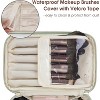 Nature Makeup Bag, Travel Make Up Organizer Cosmetic Brush Bags Case for Women in Vegan Leather - 2 of 4