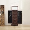 Stufurhome Locking Jewelry Armoire with 9 Drawer, Flip Top Mirror, 2 Side Doors, Wooden Jewelry Storage Cabinet Large Capacity, Espresso - 4 of 4