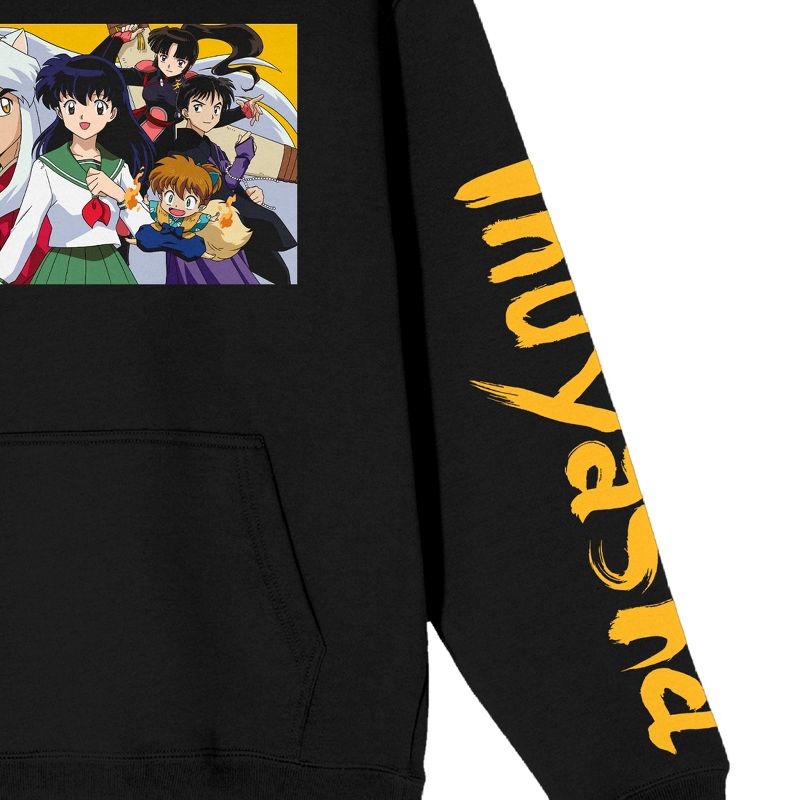 Inuyasha Character Group Long Sleeve Black Adult Pullover Hoodie, 4 of 6