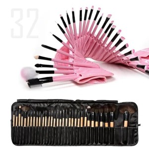 Sculptor 32 Piece High Quality Wooden Makeup Brush Set - 1 of 3