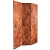 6 Double Sided Burl Wood Pattern Canvas Room Divider Brown