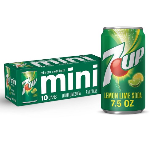 7UP Lemon Lime Flavored Soda - 10pk/7.5 fl oz Mini Cans - image 1 of 4