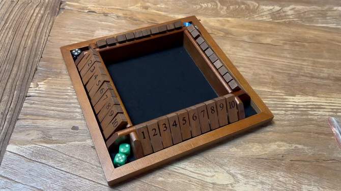 WE Games 4 Player Travel Shut The Box Board Game, 8.5 in., 5 of 8, play video