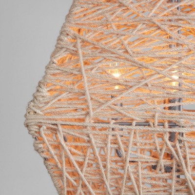 Capital Lighting Finley 4 - Light Pendant in  Natural Jute and Grey