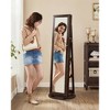 Mirror Jewelry Cabinet Organizer 360° Rotating Jewelry Armoire Storage Box - 2 of 4