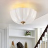 LLHZSY Half-cut Pumpkin Petals Ceiling Light Flush Mount Fixture 15 9/10"W Gold 3-Light Glass Lampshape - 2 of 4