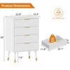 4-Drawer Dresser, 35" Modern Chest with Metal Handles & Legs, Minimalist Storage Cabinet for Bedroom, Living Room, Hallway, Nightstand - 3 of 4