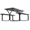 Gardenised Outdoor Woodgrain Picnic Table Set with Metal Frame, Gray - 3 of 4
