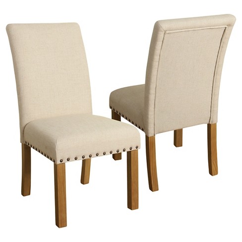 Set Of 2 Michele Dining Chair With, Nailhead Dining Chairs Set Of 4 Black