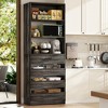 Aheaplus 80"H Pantry Cabinet with Adjustable Shelves and Drawers - 3 of 4