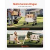 VEVOR Collapsible Folding Wagon, 550lb Load & 220L, 2 in 1 Foldable Wagon Cart Converts to Bench, Utility Wagon with Adjustable Handle, Beige - 3 of 4