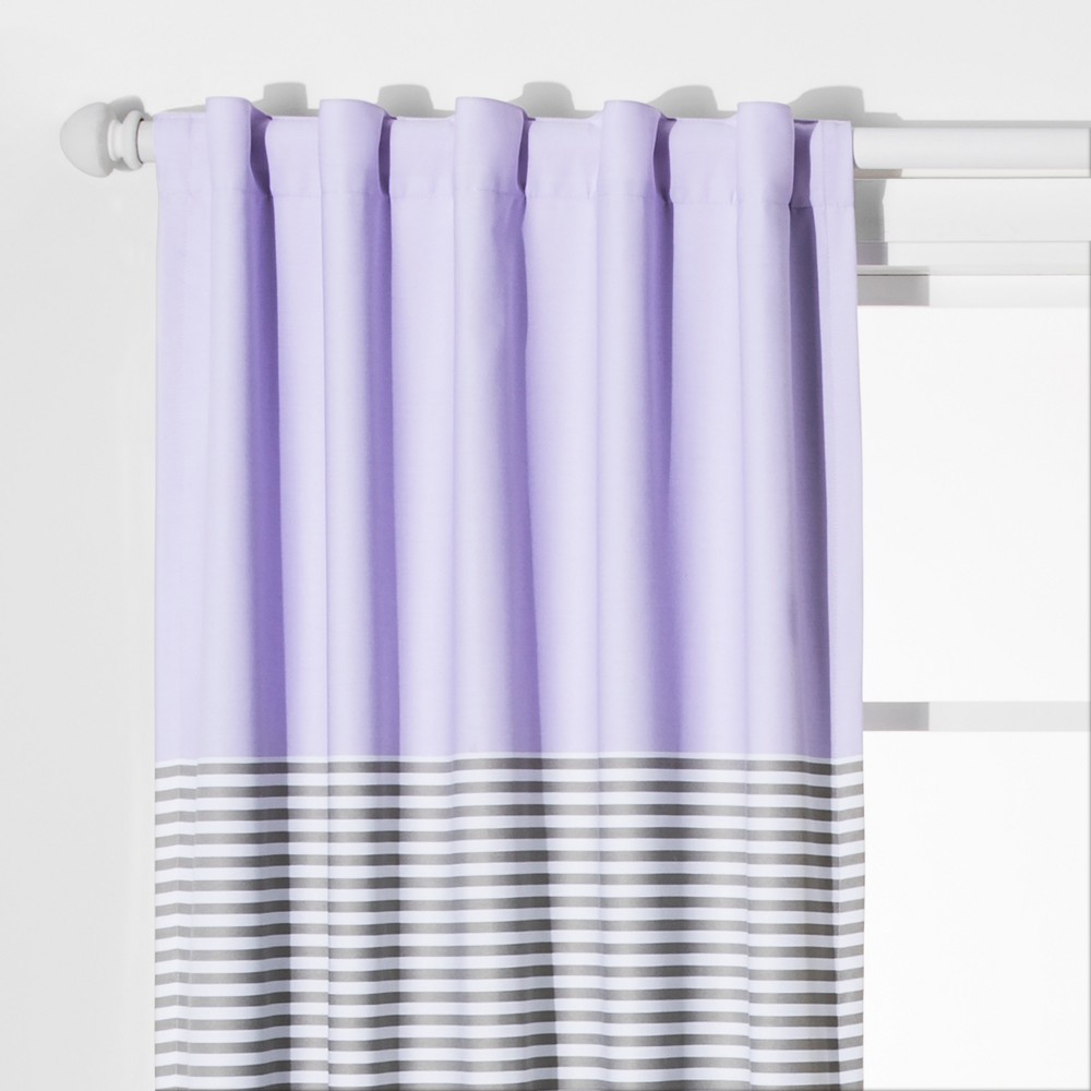 Pillowfort63 Colorblock Striped Blackout Curtain Panel Lavender Pillowfort Dailymail