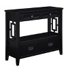 Hostack 36'' Farmhouse Wood Console Table with 4 Drawers and 1 Storage Shelf for Entryway and Living Room , Black - 2 of 4