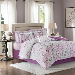 9Pcs Comforter Set, Solid Bedding Set, Cotton Bed Comforter - 1 of 4