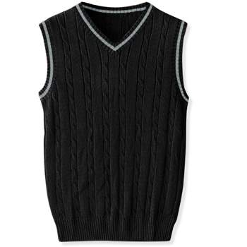 Lars Amadeus Men's Classic Knitted Sleeveless V-Neck Pullover Sweater Vest
