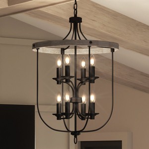 Urban Ambiance Luxury French Rustic Chandelier,  33.75"H x 21"W,  Charcoal Finish, UHP3451 - 1 of 4