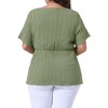 Agnes Orinda Women's Plus Size Asymmetrical Hem Short Sleeve Twist Knot T-Shirt - 4 of 4