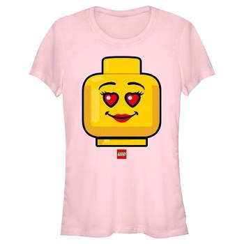 Juniors Womens LEGO Heart Eyes Face T-Shirt