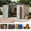 Storage Shed Outdoor - 6x8 FT Resin Plastic Garden Shed with Lockable Door, All-Weather PVC Backyard Storage with Window & Vents - 4 of 4