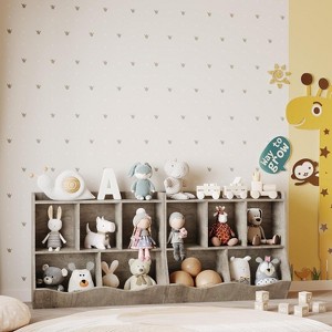 Stylish Wooden Toy Shelf, Toy Storage and Organization Shelf, Double-Layer Children's Bookshelf, Ideal for Game Rooms and Corridors, Gray - 1 of 4
