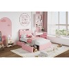 Bed Frame, Faux Fur Upholstered Bed Frame with Storage Headboard, 2 Rolling Drawers, Noise Free Bedframe with Sturdy Wooden Slats Supports - 4 of 4