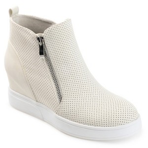 Journee Collection Womens Pennelope Round Toe Double Zip Wedge Sneakers - 1 of 4