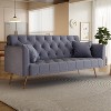 APRILSOUL  71"foldable double sofa, with American retro style, made of velvet material, suitable - 4 of 4