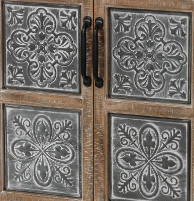 Rustic Farmhouse Wood and Metal 2-Door 2-Drawer Storage Cabinet