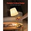 Cordless Table Lamp with Fabric Shade, 3-Level Warm Light, Gold - 3 of 4