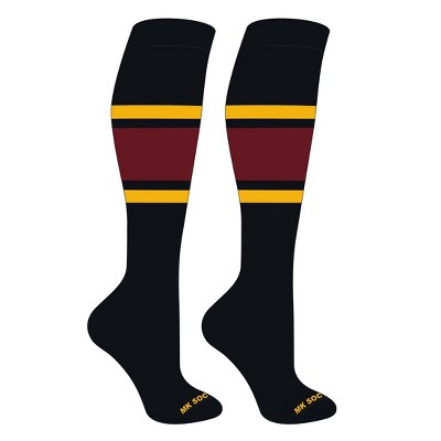 MK Socks Striped OTC Baseball, Softball, Football Socks (B) Black, Gold, Cardinal