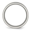 Black Bow Jewelry 8mm Titanium & Black Enamel Polished Grooved Flat Standard Fit Band - 2 of 4