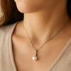Hollywood Sensation Pearl Pendant Necklace with Cubic Zirconia Accent Stone Necklace 18 Inches Silver - 2 of 4