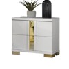 White And Gold Trim 1pc Nightstand Bracketed Metal Legs Acrylic Trim Contemporary Bedroom Furniture - 4 of 4