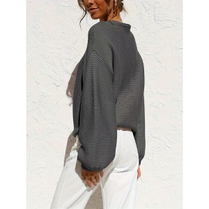 Imily Bela Women's Fall/Winter Crewneck Casual Puff Sleeve Knit Pullover Ribbed Oversized Loose Sweater Tops - 1 of 4