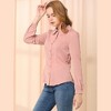 INSPIRE CHIC Women's Peter Pan Collar Bow Tie Neck Puff Long Sleeve Workwear Button Blouses - 4 of 4