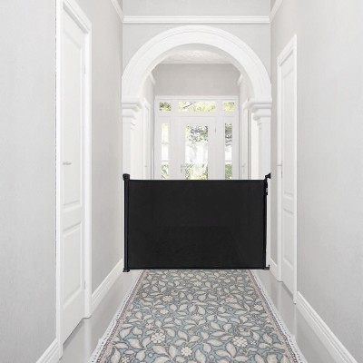 Black Retractable Mesh Safety Gate for Children and Pets