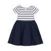 Hope & Henry Girls' Short Sleeve Lightweight Knit Skater Dress, Infant - 3 of 4