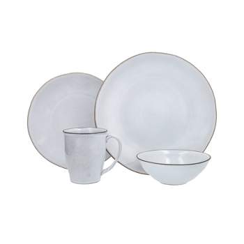 Fortessa Tableware Solutions 16pc Clay Bordo Stone Dinnerware Set Off-White