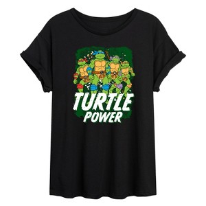 Women's - Teenage Mutant Ninja Turtles - Turtle Power Oversized Graphic T-Shirt - 1 of 4