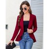 Womens Casual Blazer Long Sleeve Open Front Ruffle Work Office Cardigan Suit Jackets - 2 of 4