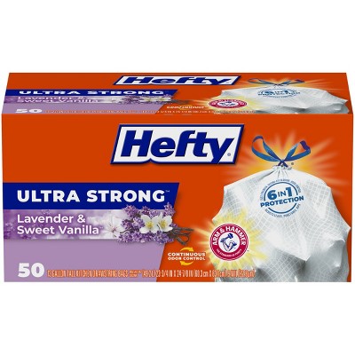 Hefty Ultra Strong Tall Kitchen Drawstring Trash Bags, Lavender & Sweet  Vanilla, 13 Gallon, 40 Count