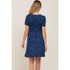 PinkBlush Navy Floral Smocked Short Sleeve Maternity Dress - 3 of 4