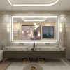 Apmir Super Bright Front & Back LED Lighted Anti-Fog Aluminum Alloy Framed Tempered Glass Bathroom/Vanity Mirror with ETL & 3-Year Warranty - 2 of 4
