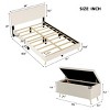 2 Pieces Bedroom Sets, Queen Size Upholstered Bed, Modern Footstool With Storage-Cuddlewood - 4 of 4