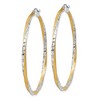 Black Bow Jewelry 2.5mm, Twisted Hoop Earring in 14k Gold and Rhodium 50mm (1 7/8 Inch) - 2 of 4
