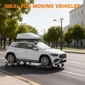 Car Dolly Set of 4, 6000 LBS Capacity, Heavy Duty Wheel Dollies with Lockable Swivel Casters, Tire Skates Vehicle Movers for Auto Shop Garage - 1 of 4