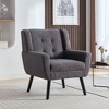 NicBex Modern Ergonomics Button-Tufted Accent Chairs for Living Room,Comfy Upholstered Arm Chair Lounge Chair with Black Wooden Legs - 2 of 4