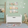 KTMBDW Kids Toy Box Chest, White Storage Ottoman Footrest Stool for Boys Girls, Storage Cabinet with Flip-Top Lid/Safety Hinge for Nursery, Playroom - 2 of 4