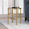 Metal 2 Piece Circle Side Table in Brass Finish with Glass Top - Henn&Hart - 2 of 4